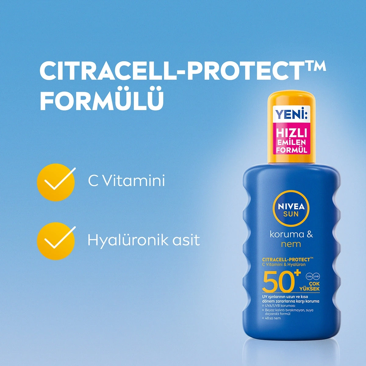 NIVEA SUN Koruma Nemlendirme SPF50+ Güneş Spreyi 200 ml — Fotoğraf 5