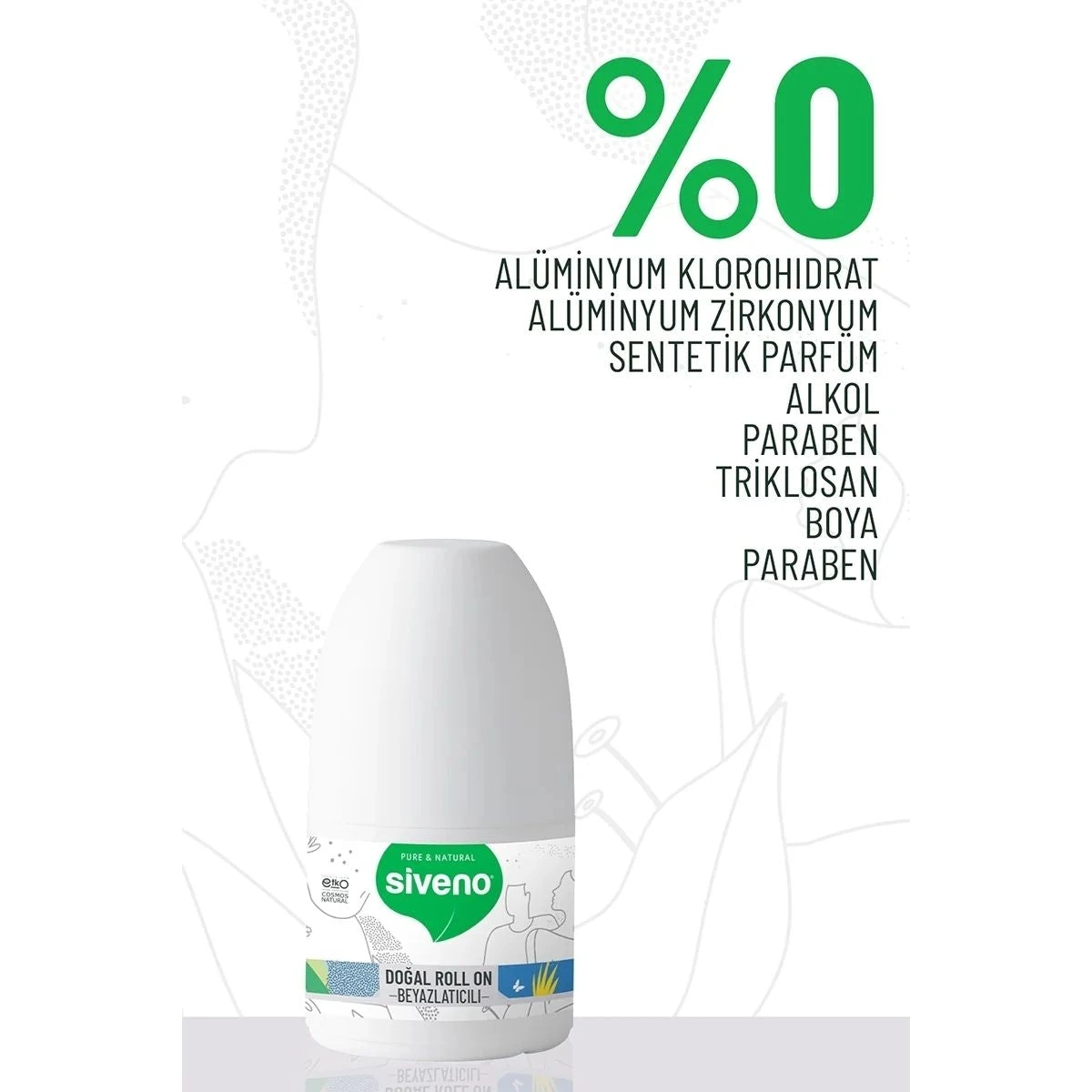 SİVENO Doğal Roll On Unisex Beyazlatıcı 50 ml — Fotoğraf 2