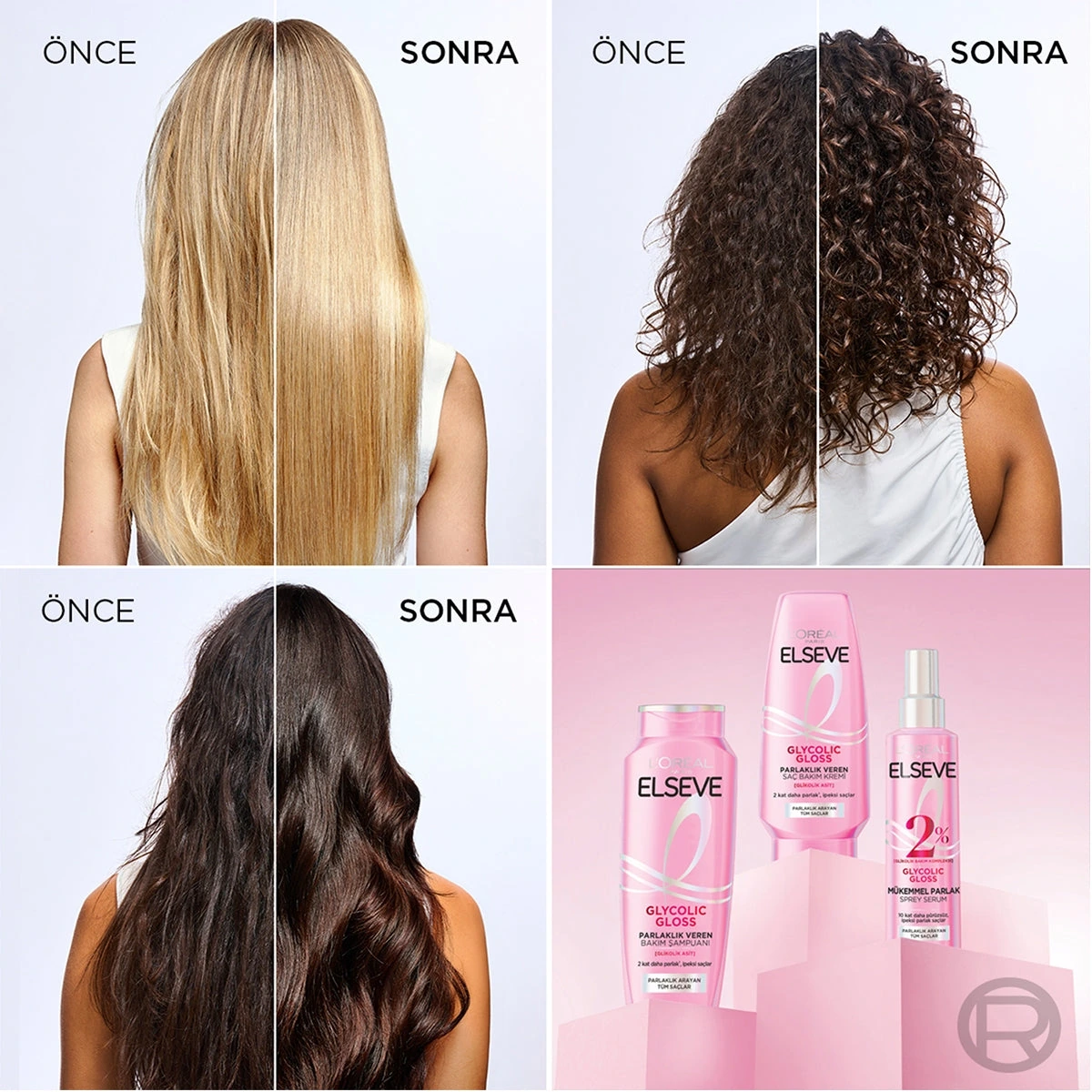 ELSEVE Saç Kremi Glycolic Gloss 250 ml — Fotoğraf 6