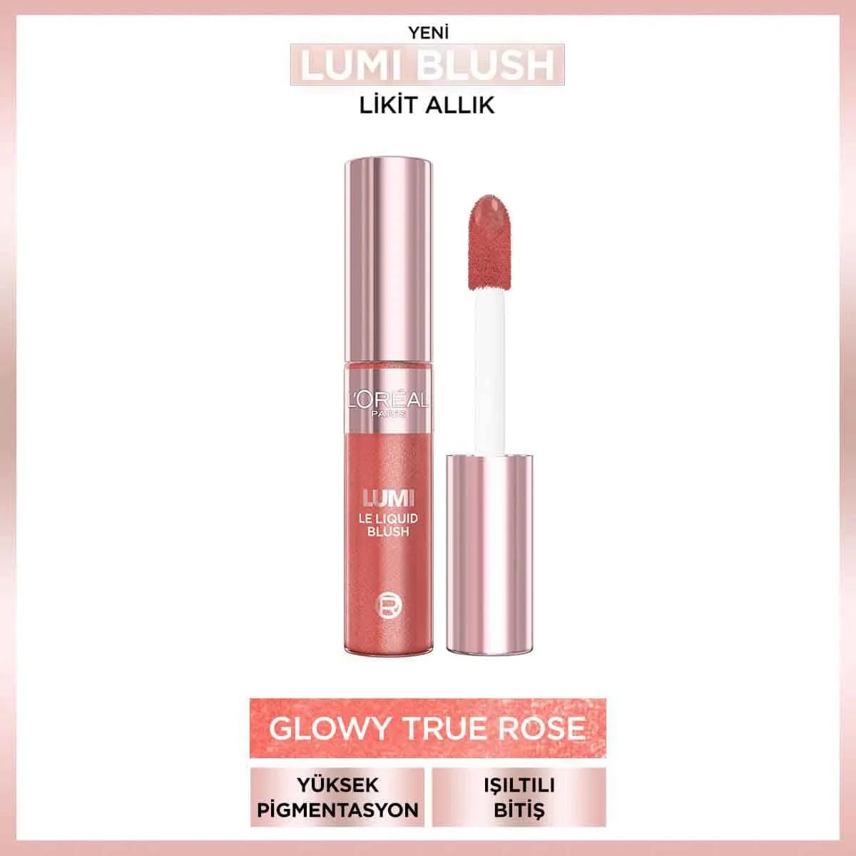 L’Oreal Paris Lumi Blush Likit Allık 630- Glowy True Rose — Fotoğraf 2
